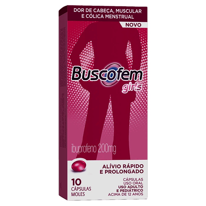 Buscofem Girls 200mg - Caixa com 10 Cápsulas - Imagem 1